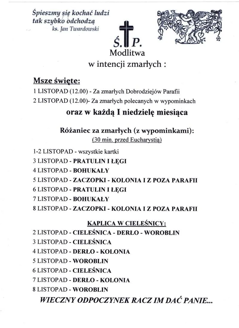 Modlitwa za zmarłego przed pogrzebem